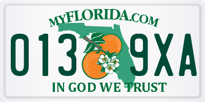 FL license plate 0139XA