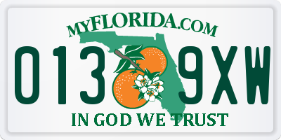 FL license plate 0139XW