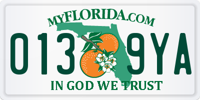FL license plate 0139YA