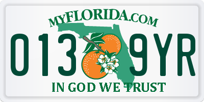 FL license plate 0139YR