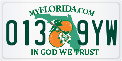 FL license plate 0139YW