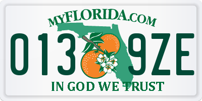 FL license plate 0139ZE