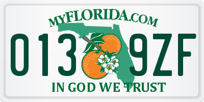 FL license plate 0139ZF
