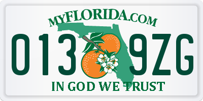 FL license plate 0139ZG