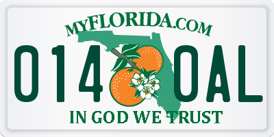 FL license plate 0140AL
