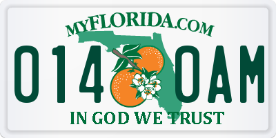 FL license plate 0140AM