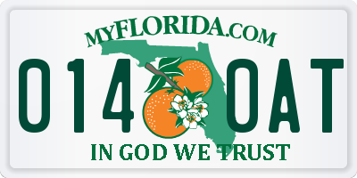 FL license plate 0140AT