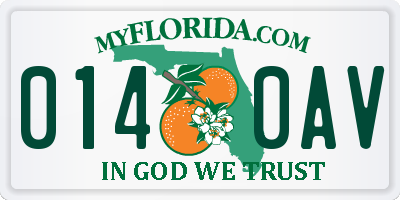 FL license plate 0140AV