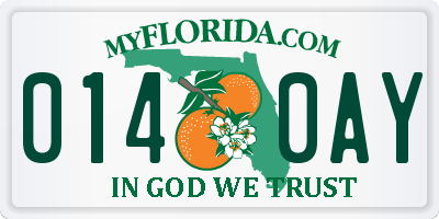 FL license plate 0140AY