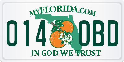 FL license plate 0140BD