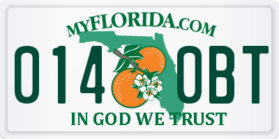 FL license plate 0140BT