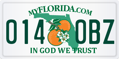 FL license plate 0140BZ