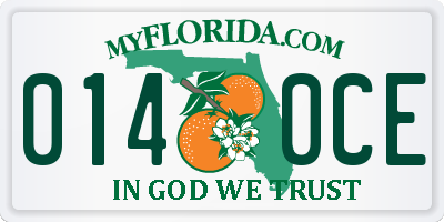 FL license plate 0140CE