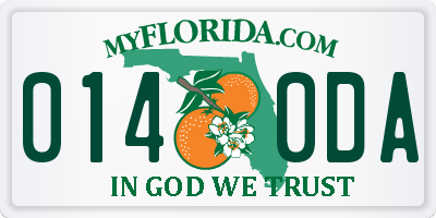 FL license plate 0140DA