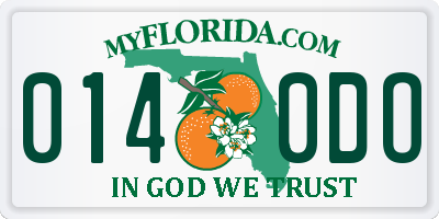 FL license plate 0140DO