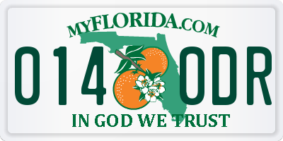 FL license plate 0140DR