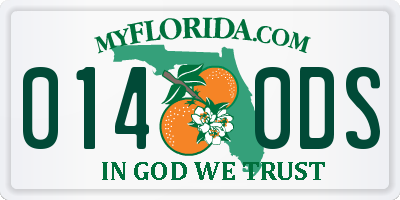 FL license plate 0140DS