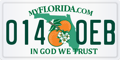 FL license plate 0140EB