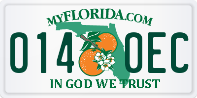 FL license plate 0140EC