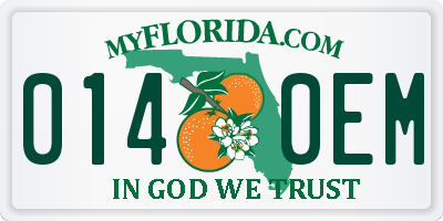 FL license plate 0140EM