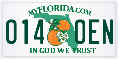 FL license plate 0140EN