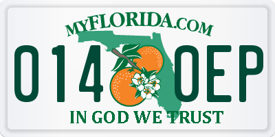 FL license plate 0140EP