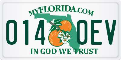 FL license plate 0140EV