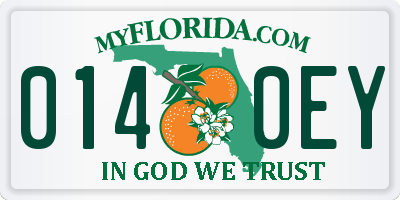 FL license plate 0140EY