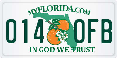FL license plate 0140FB