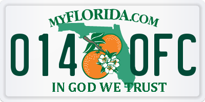 FL license plate 0140FC