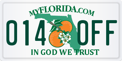 FL license plate 0140FF