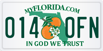 FL license plate 0140FN