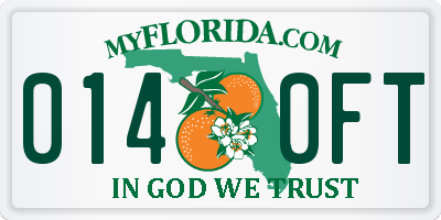 FL license plate 0140FT