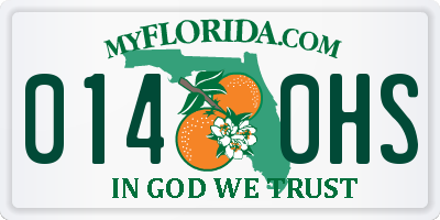 FL license plate 0140HS