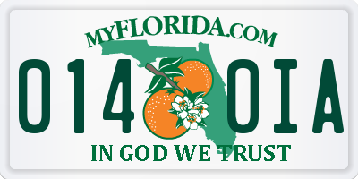 FL license plate 0140IA