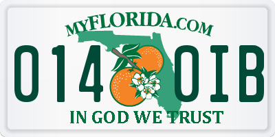 FL license plate 0140IB