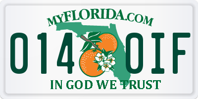 FL license plate 0140IF