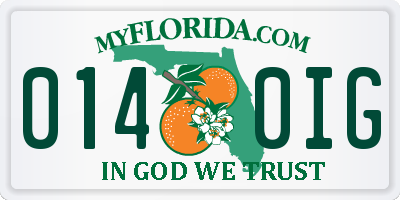 FL license plate 0140IG