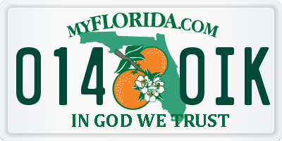 FL license plate 0140IK