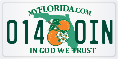 FL license plate 0140IN