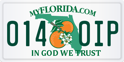FL license plate 0140IP