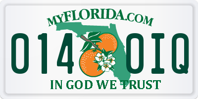 FL license plate 0140IQ