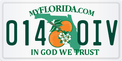 FL license plate 0140IV
