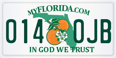FL license plate 0140JB