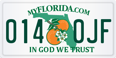 FL license plate 0140JF