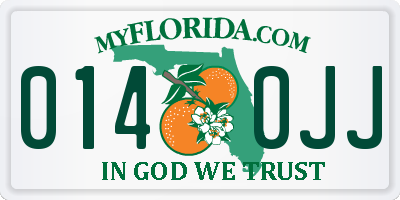 FL license plate 0140JJ