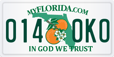 FL license plate 0140KO