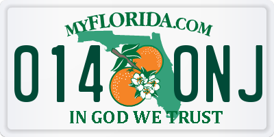 FL license plate 0140NJ