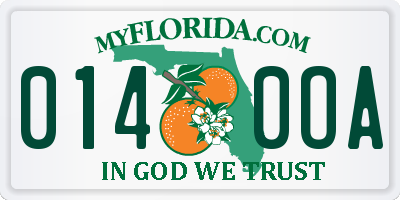 FL license plate 0140OA