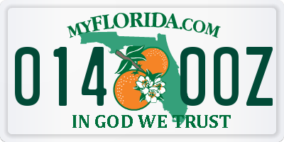 FL license plate 0140OZ